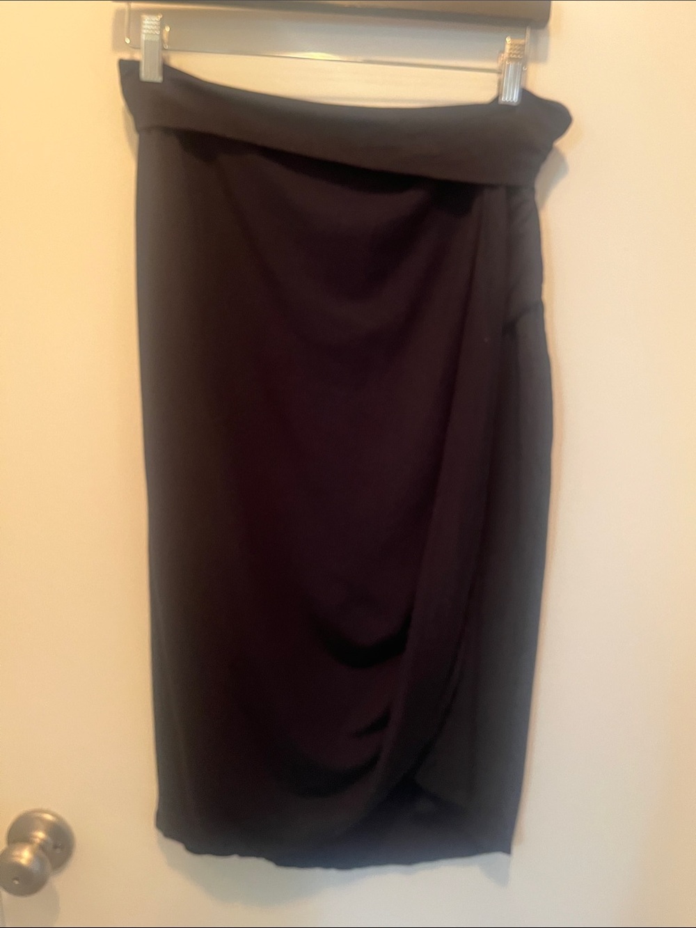 Athleta Black Draped Waist Pencil Skirt